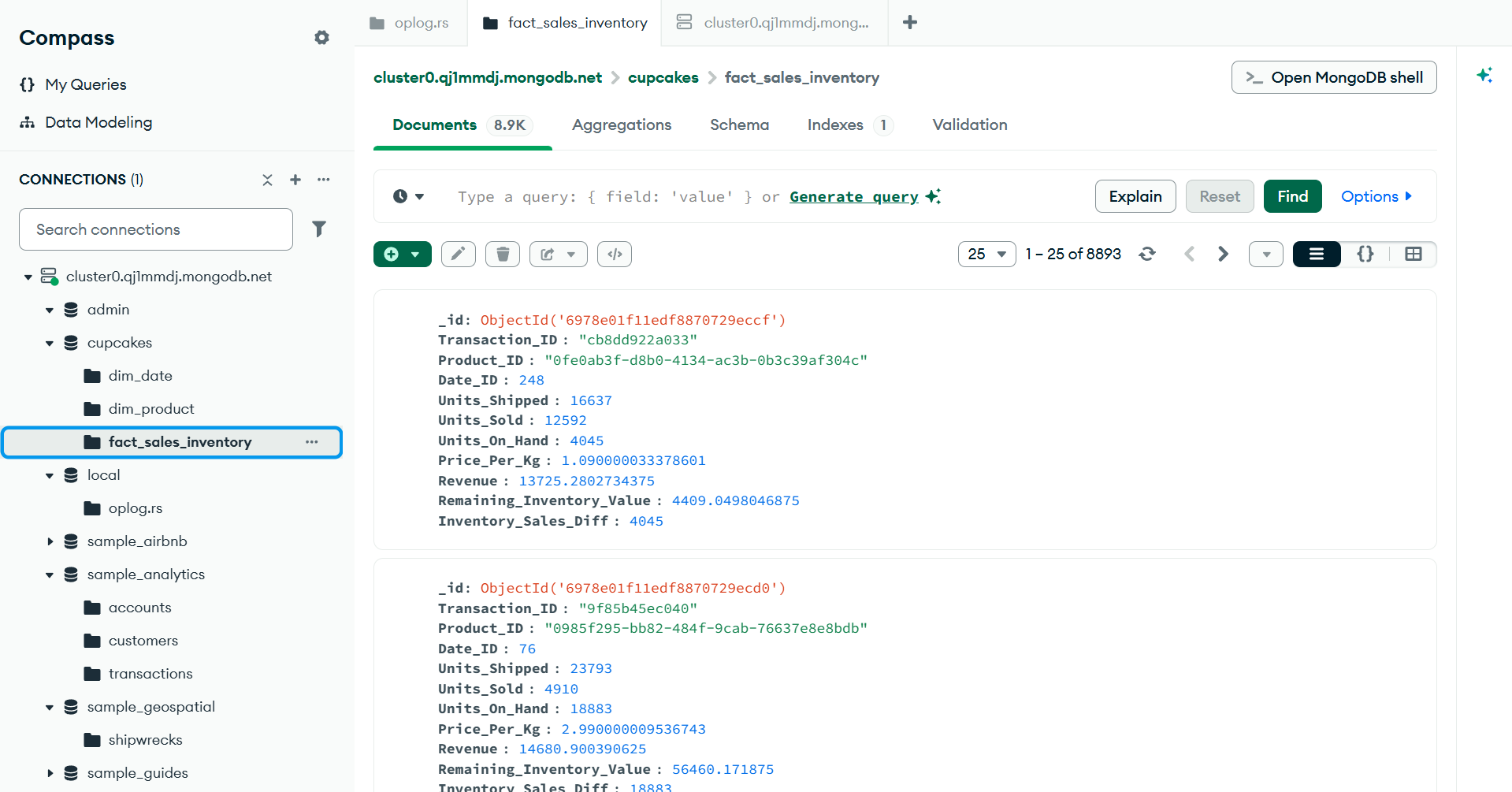 MongoDB Data Storage